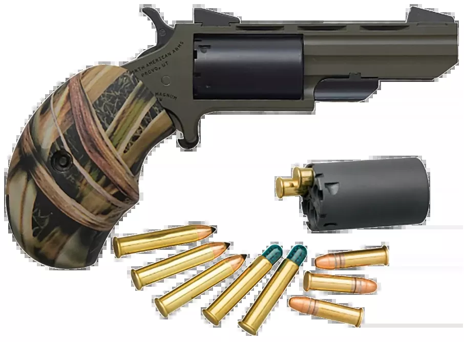 NAATGHC Huntsman Conversion: 22 LR/22 Mag, 5rd, 2" Barrel, OD Green/Camo