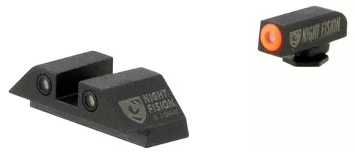 Night Fision GLK003003OGW Tritium Night Sights For GlockGreen Tritium Orange Outline Front Sight- Green Tritium White Outline Rear Sight Glock 42/43/43X