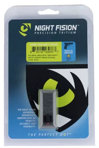 Night Fision SAW200001OGX Tritium Front Sight for Smith & WessonGreen Tritium Orange Outline M&P/Shield/SD9VE