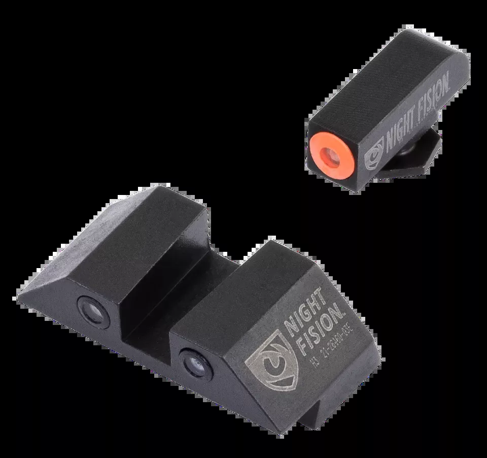 Night Fision Tritium Night Sights for Glock 42/43/43X - Green/Orange Front, Green/Black Rear