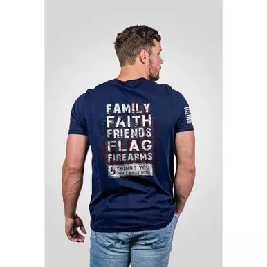 Nine Line Apparel Men’s 5 Things Short Sleeve Shirt Midnight Navy Large