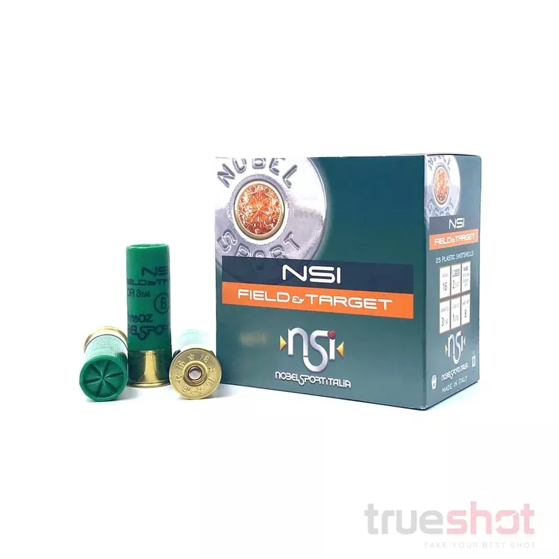 Nobel Sport – Field & Target – 16 Gauge – #8 Shot – 2.75″ – 11/16 oz. – 1330 FPS