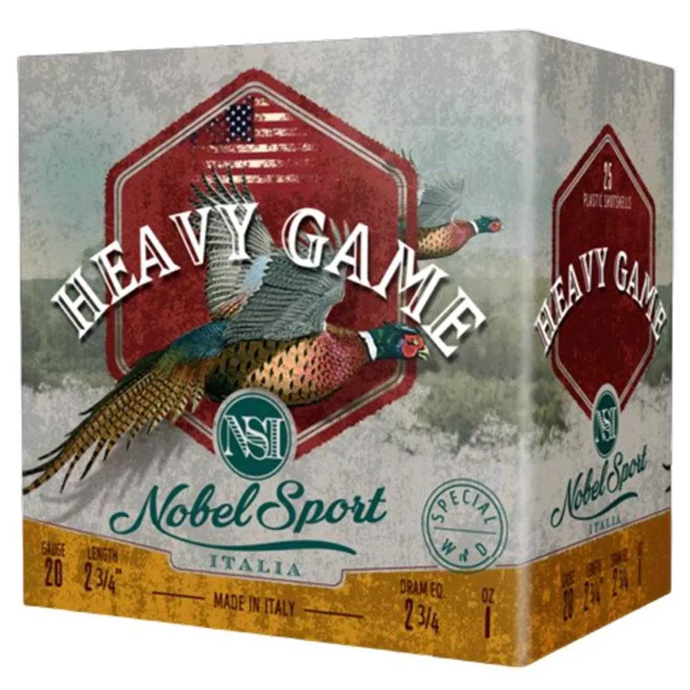 Nobel Sport Heavy Game Shotshells 20 ga 2-3/4″ 1 oz 1250 fps #7.5 25/ct