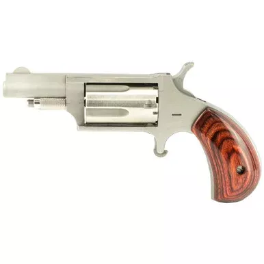 North American Arms Mini Revolver 22LR/22WMR 1 5/8″ Barrel 5 Rounds Stainless Steel Frame Wood Grips