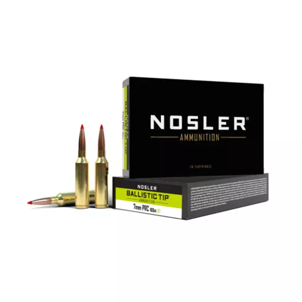 Nosler Ballistic Tip Hunting Rifle Ammunition 7mm PRC 160 Grain PT 3000 fps 20/ct