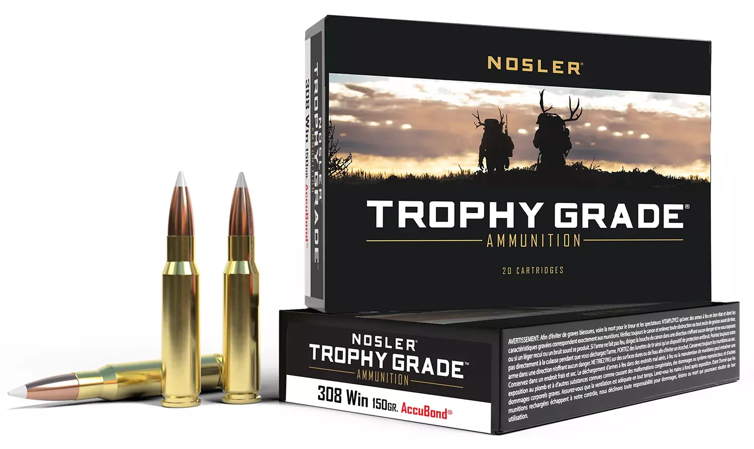Nosler Trophy .308 / 7.62 NATO 150Gr Grain Accubond, 20-Round Box