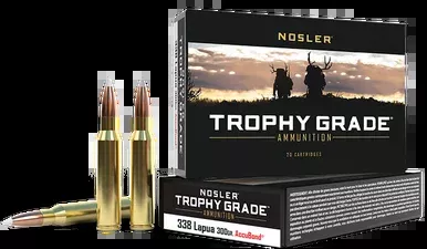 Nosler Trophy Grade 338 Lapua Magnum Ammo 300 Grain Nosler AccuBond Box of 20