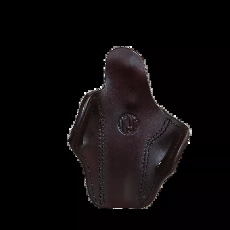 Optic Ready Leather Belt Slide Holster for 5" 1911 - Right Handed, Signature Brown