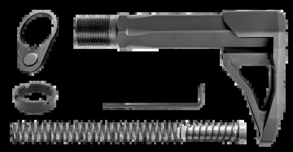 Phase 5 CMSA Carbine Mini Stock Assembly for AR15/AR10 - Black Aluminum Weapon System
