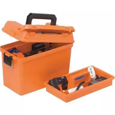 Plano Extra Large Dry Box with Tray,17″ x 13″ x 10.38″, Orange