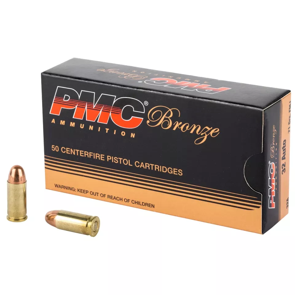 PMC Bronze 32 ACP 71 Grain FMJ Ammunition - 50 Rounds/1000 Rounds