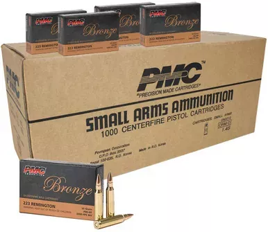 PMC Bronze Rifle Ammunition .223 Rem | Ammo | 55 Gr | FMJ | Box Of 1000 | 223A