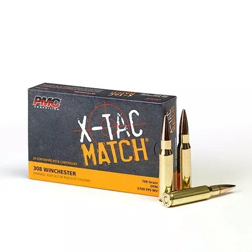 PMC X-TAC MATCH Rifle Ammunition .308 Win 168 gr OTM 2700 fps – 20/box
