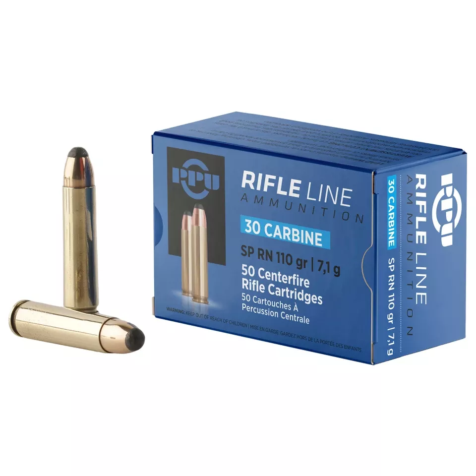 PPU .30 Carbine 110GR Soft Point Ammunition - 50 Rounds/500 Rounds