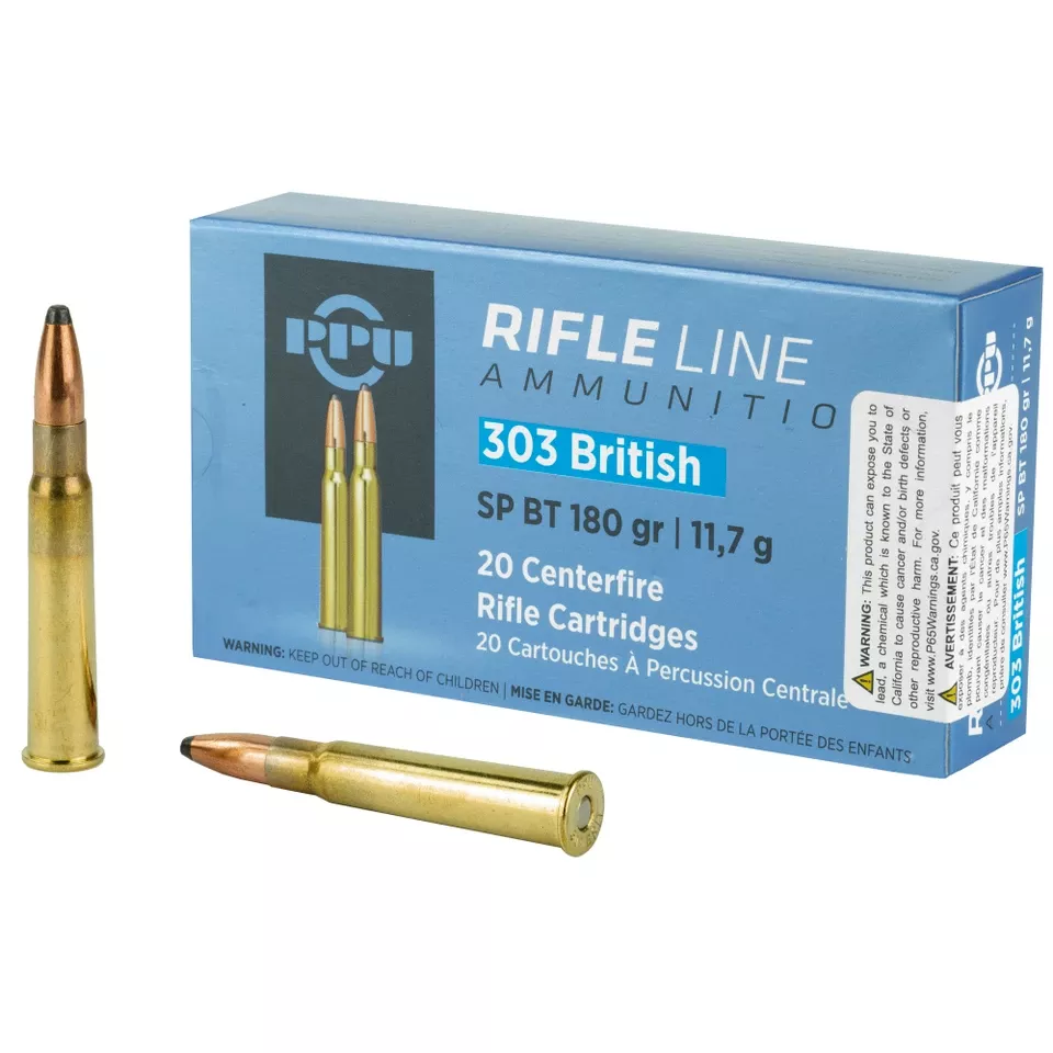 PPU 303 British Soft Point 180 Grain Ammunition - 20 Rounds/200 Rounds