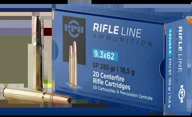 PPU 9.3x62mm Mauser Ammo 285 Grain Jacketed Soft Point Box of 20