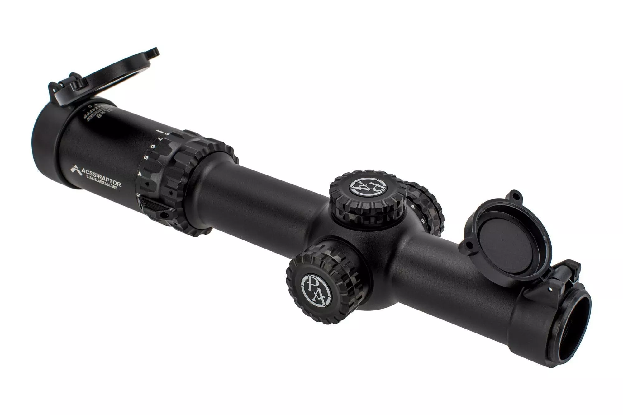 Primary Arms SLx 1-8×24 FFP Rifle Scope – Illuminated ACSS Raptor Reticle – 5.56/ 5.45/ .308