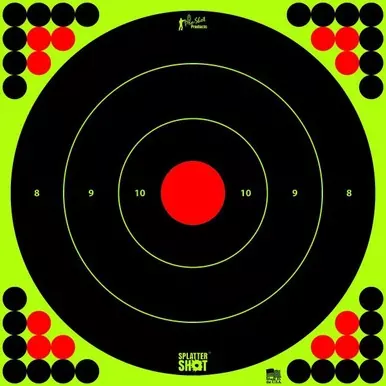 Pro-Shot Splatter Shot 17.25″ Green Peel and Stick Long Range Bullseye Target, 5 Pk