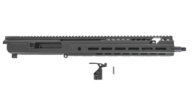 PSA JAKL 14.5″ Rifle length Upper Assembly 5.56 NATO 1:7 Nitride w/Knurled CH, BCG W/O Flash Hider, Smoke