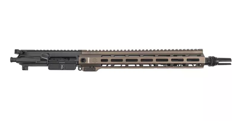 PSA “Sabre” Forged 13.7″ FN CHF CL 5.56 with 13″ Sabre QD rail Midnight Bronze and SilencerCo ASR – Long Pin and weld – **CERAKOTE Smoke Upper***