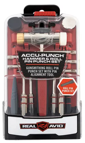 Real Avid AVHPS-RP Accu-Punch Hammer & Roll Pin Punch Set Black/Red Steel Rubber Handle