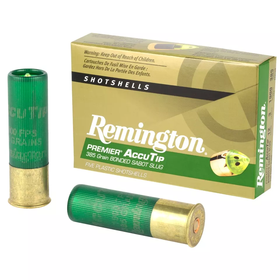 Remington AccuTip 12 Gauge 3" 385 Grain Sabot Slug - 5 Rounds/Box