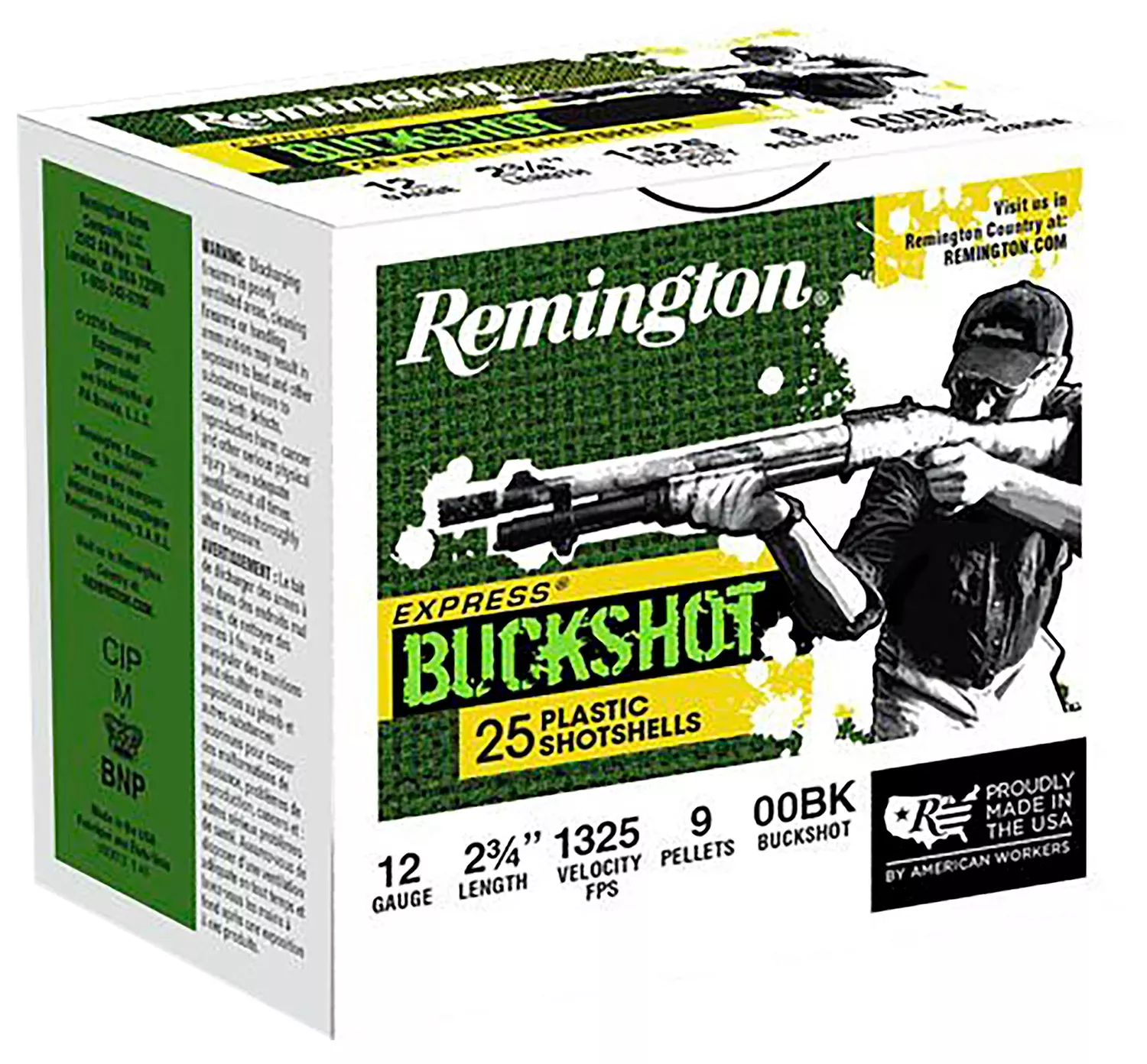 Remington Ammunition 20411 Express Buckshot 12Gauge 2.75″ 00Buck Shot 25 Per Box/10 Case