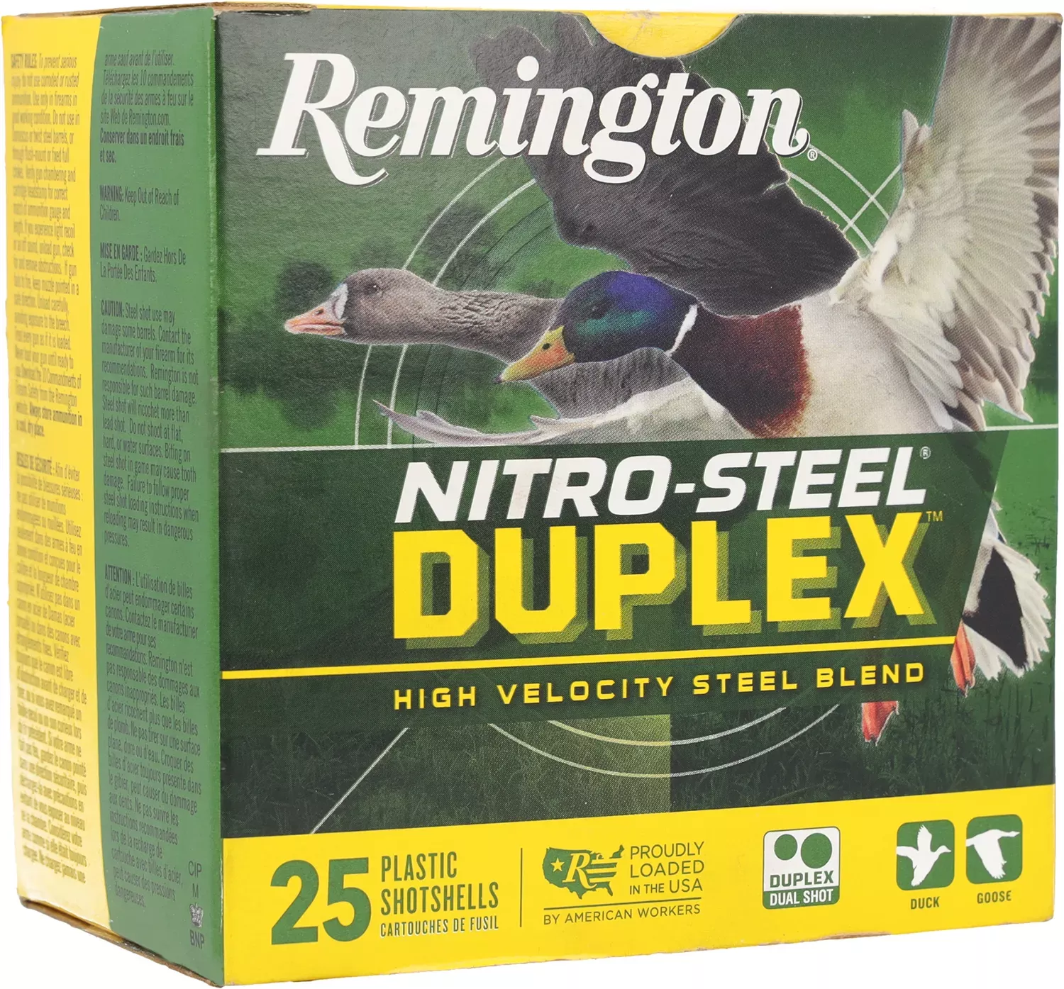 Remington Nitro Steel Duplex 12 Gauge #2 and #6 Grain Steel shot, 25-Round Box