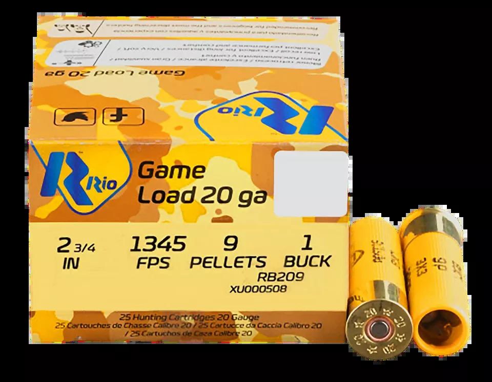 Rio Ammunition RB209 20 Gauge Buckshot - 25 Rounds per Box