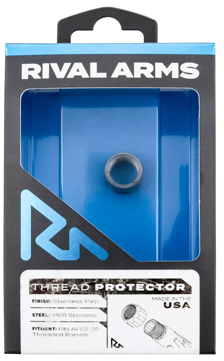 Rival Arms RARA300001D Thread Protector 9mm Luger Stainless PVD 416R Stainless Steel 1/2″-28 tpi
