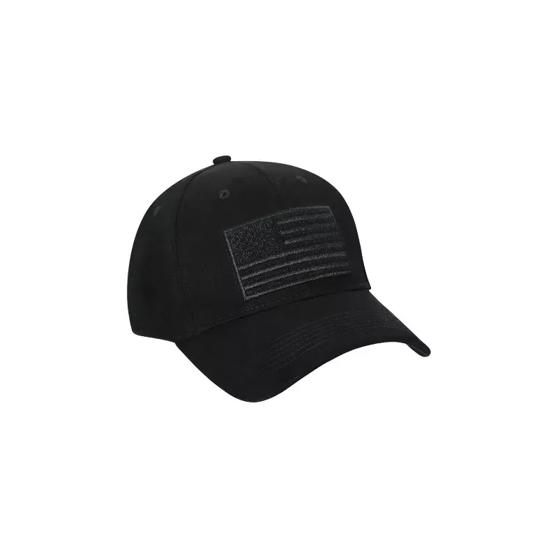 Rothco Hook & Loop U.S. Flag Low Profile Cap – Black