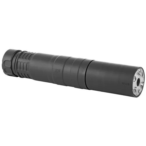 Rugged Suppressors Radiant762 NFA Rifle Suppressor Black High Tempature Cerakote 7.5 Inch, 7.62x39mm Caliber, Dual Thread Mount, Grade 5 Titanium