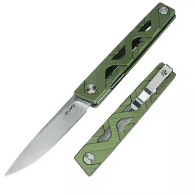 Ruike P878 Hollow Grip Knife, Green, Folding