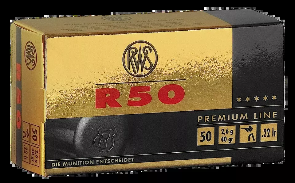 RWS/Umarex R50 Premium 22LR 40gr LRN Ammo - 50 Rounds/100 Case