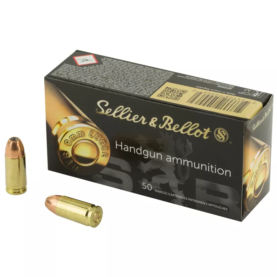 S&B 9MM 115GR JHP Ammunition - 50 Rounds per Box, 1000 Rounds per Case