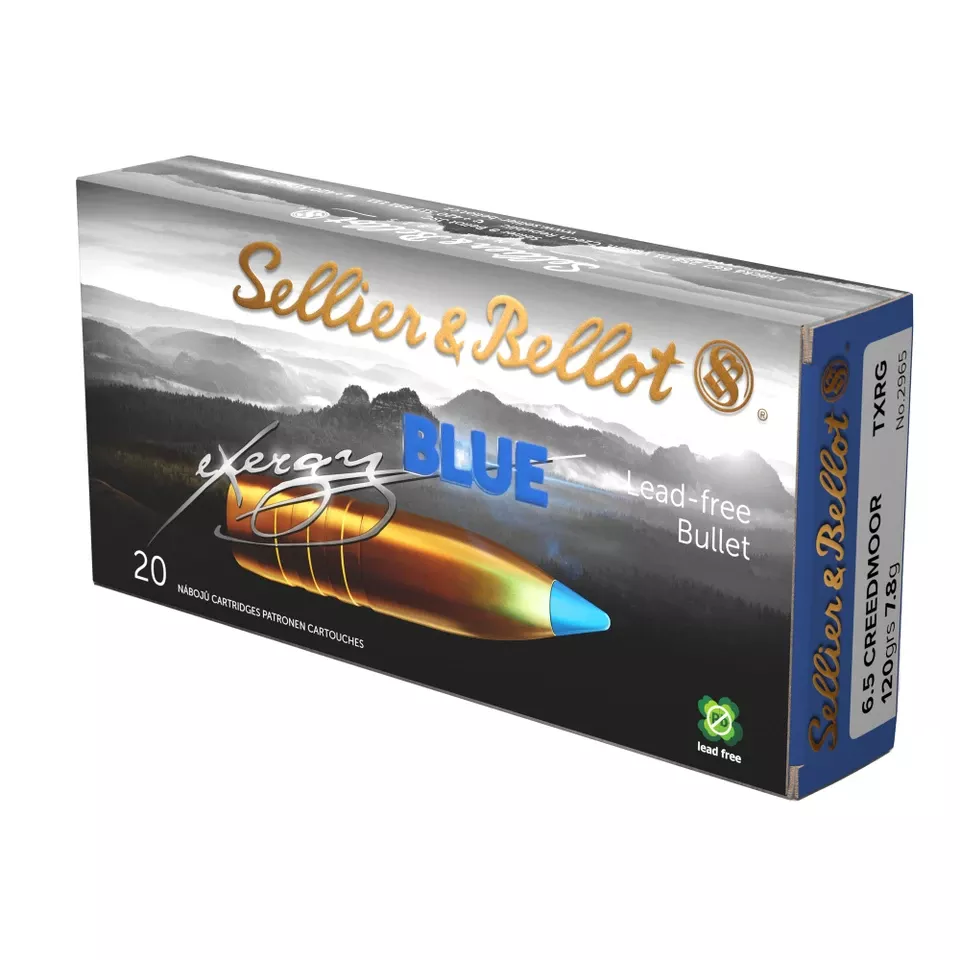 S&B Exergy Blue 6.5 Creedmoor 120 Grain Ammunition - 20 Rounds/500 Rounds