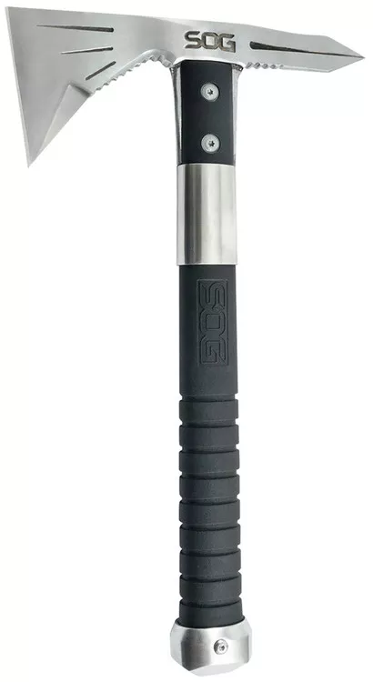 S.O.G SOGF182NCP Voodoo Hawk Mini 2.75 Blade 3Cr13MoV SS Blade Black Side Hammer Checkering wSOG GRN Handle 12.50 Long Tomahawk UPC: 729857002660