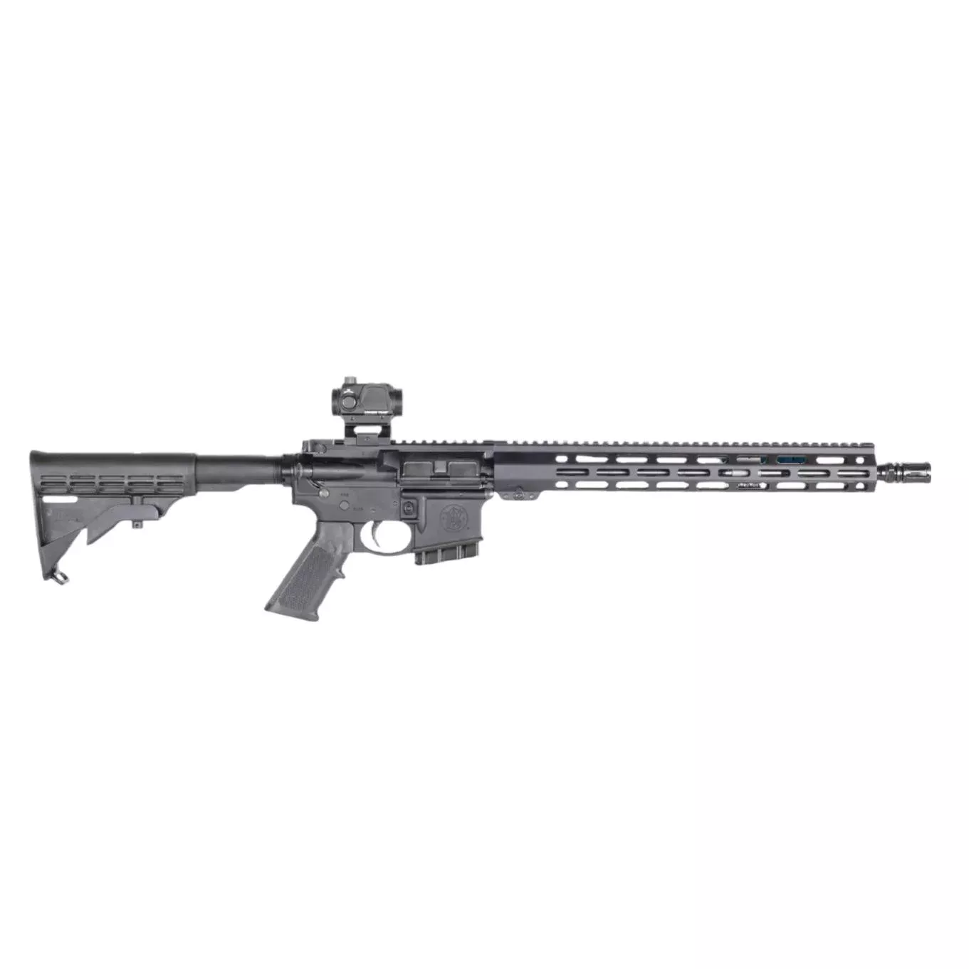 S&W M&P 15 Sport III Compliant Rifle Bundle 5.56mm 10rd Magazine(1) 16″ Barrel M-LOK Handguard Black w/CTS-106 Red Dot A2 Flash