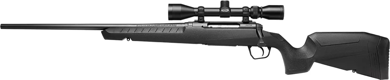 Savage Arms 32012 Axis XP Combo 223 Rem 4+1 22″ Matte Black Button Rifled Barrel, Matte Black Drilled & Tapped Carbon Steel Receiver, Fixed Sporter Black Synthetic Stock, Weaver 3-9x40mm, Left Hand