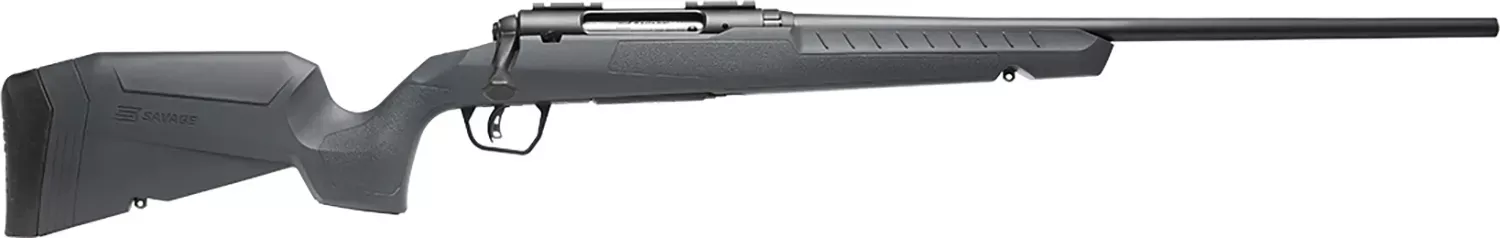 Savage Arms 32122 Axis 2 Compact 7mm-08 Rem 4+1 20″ Matte Black Heavy Sporter Barrel, Matte Black Drilled & Tapped Carbon Steel Receiver, Fixed Matte Gray Synthetic Stock, Right Hand