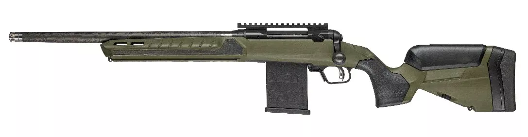 Savage Arms 32943 110 UltraLite Predator 6mm ARC 10+1 18″ Carbon Fiber Barrel, Arca Rail Forend, Hunter Green AccuStock W/AccuFit V2 Synthetic Stock, Left Hand
