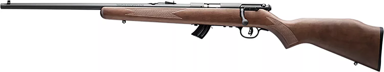 Savage Arms 50701 Mark II GL Full Size 22 LR 10+1 21″ Matte Black Sporter Barrel, Matte Black Drilled & Tapped Carbon Steel Receiver, Satin Brown Fixed Wood Stock, Left Hand