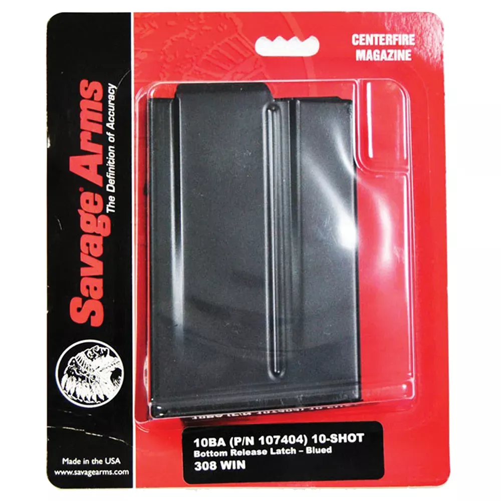 Savage Arms 55183 10BA Blued Detachable 10RD for 6.5 Creedmoor, 308 Win Savage 10BA/10BA Stealth/10GRS