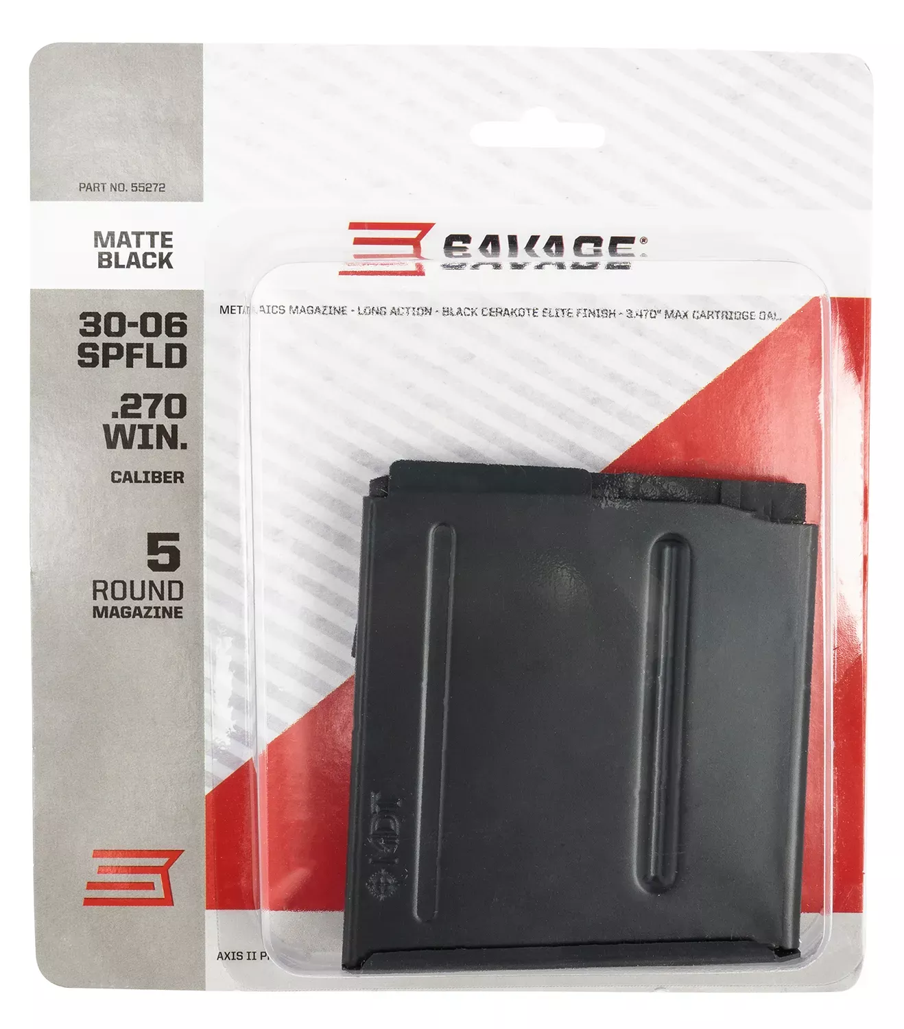 Savage Arms 55272 Savage 5RD 270 Win/30-06 Springfield Fits Axis II Precision Matte Black Steel