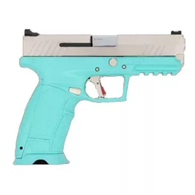 SDS Arms Tisas PX-9 Gen 3 9mm Luger Pistol 4.1″ Barrel 18+20 Rounds Robins Egg Blue Slide Silver Frame