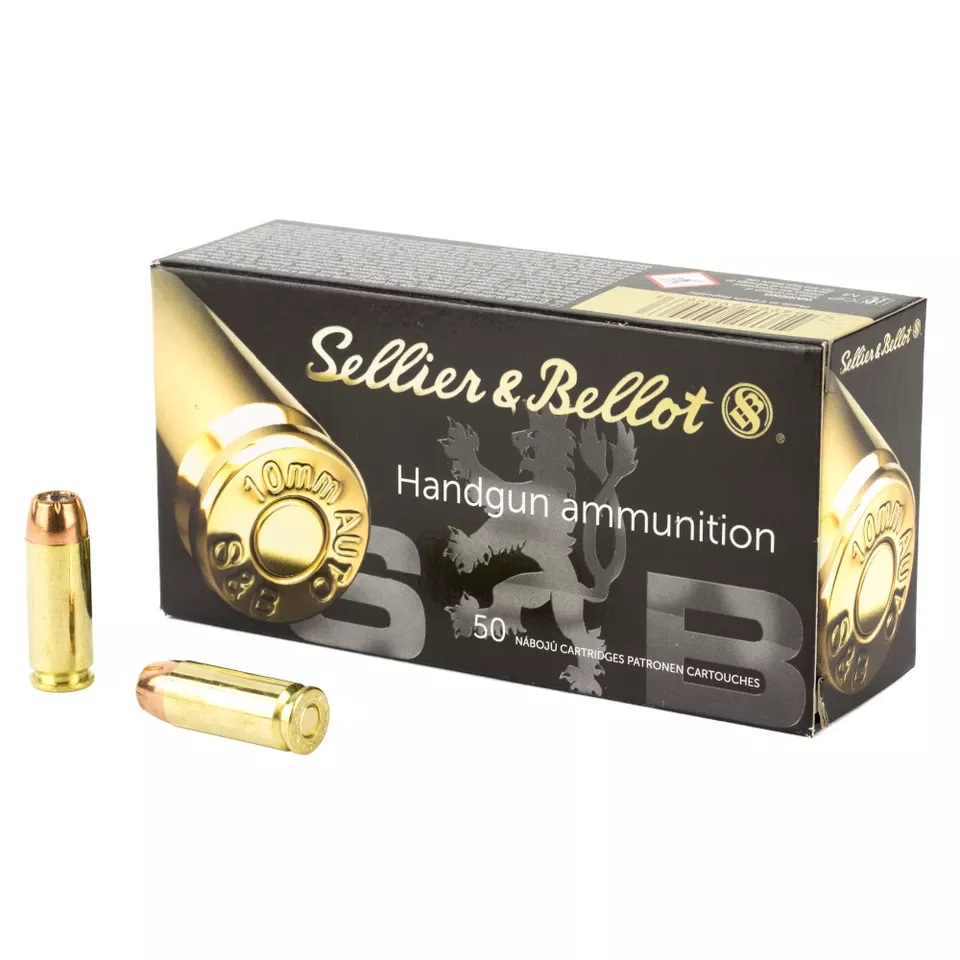 Sellier & Bellot 10mm 180 Grain Jacketed Hollow Point Ammunition - 50 Rounds/1000 Rounds