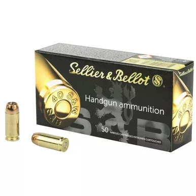 Sellier & Bellot 40 S&W Ammo 180 Grain Jacketed Hollow Point Box of 50