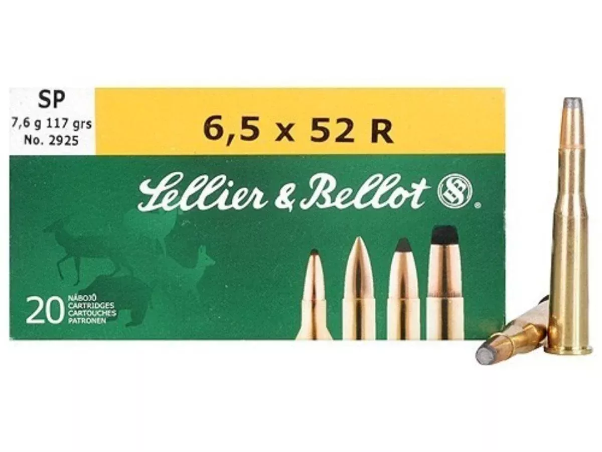 Sellier & Bellot Rifle Ammunition 6.5x52R 117 gr SP 775 fps – 20/box