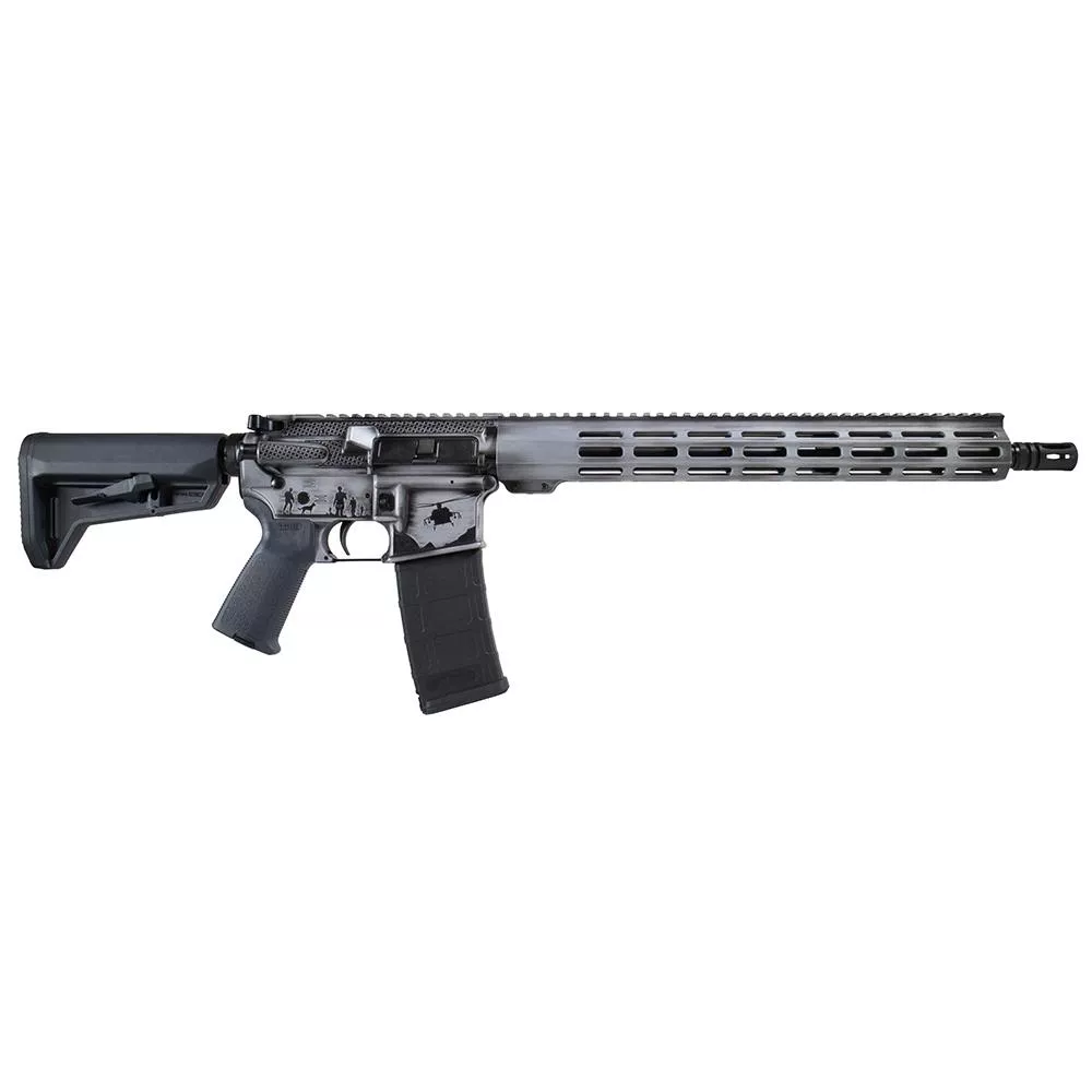 Shark Coast Tactical Armed Forces Grey AR-15 Rifle 5.56mm 30rd Magazine 16″ Barrel 15″ MLOK Handguard