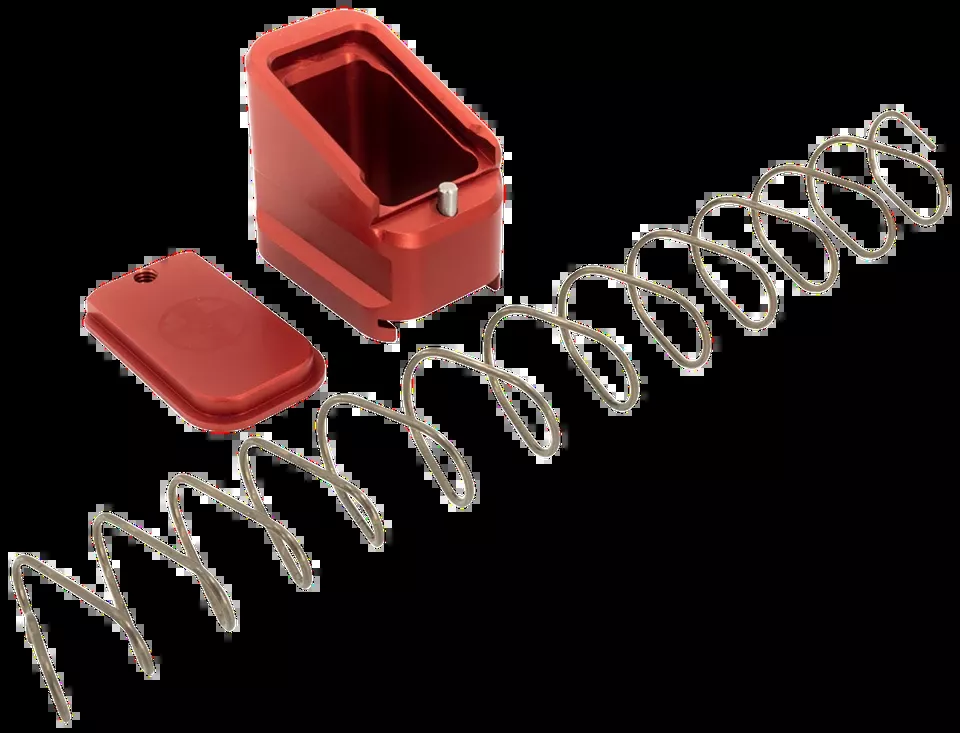 Shield Arms Red Aluminum Magazine Extension for CZ P10-C/P07, 9mm/40S&W